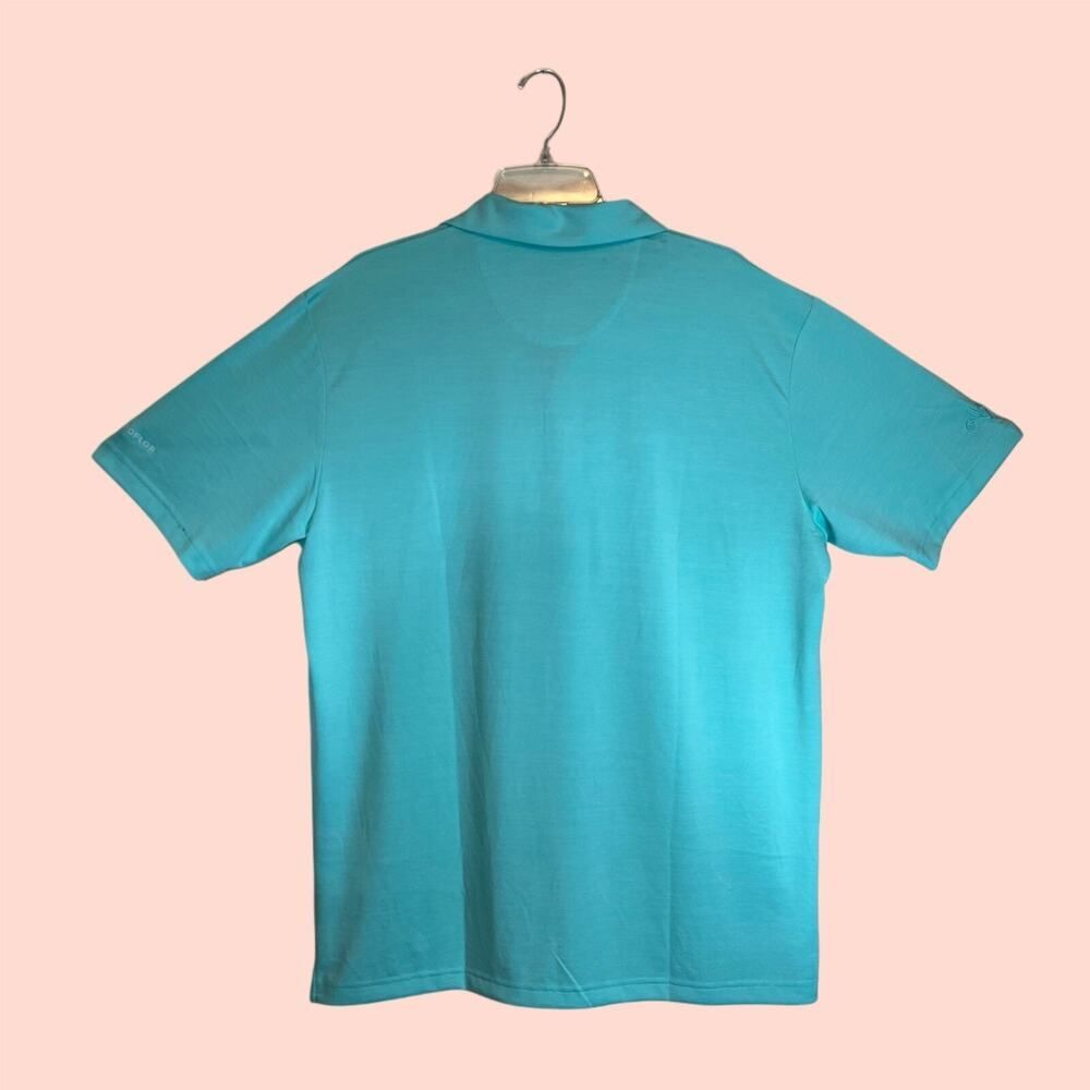 Callaway Golf Shirt Mens Size Large Opti-Dri Aqua Blue Polo Short Sleeve - Picture 2 of 8